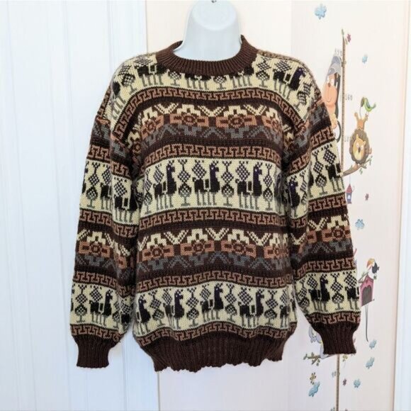 CHOMPA Peruvian alpaca wool crew nec sweater size Small medium C1 - Picture 2 of 7